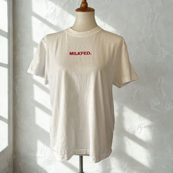 Vintage Milkfed Embroidered Logo Tee – Sofia Coppola Era, Late 90s /Y2K Size M - Picture 2 of 5